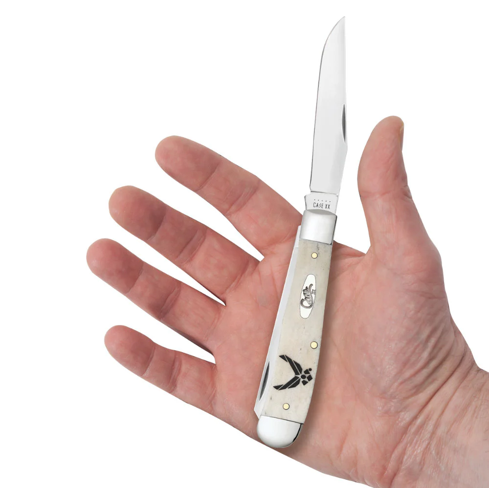 Case US Air Force Trapper Natural Bone Pocket Knife - Image 5