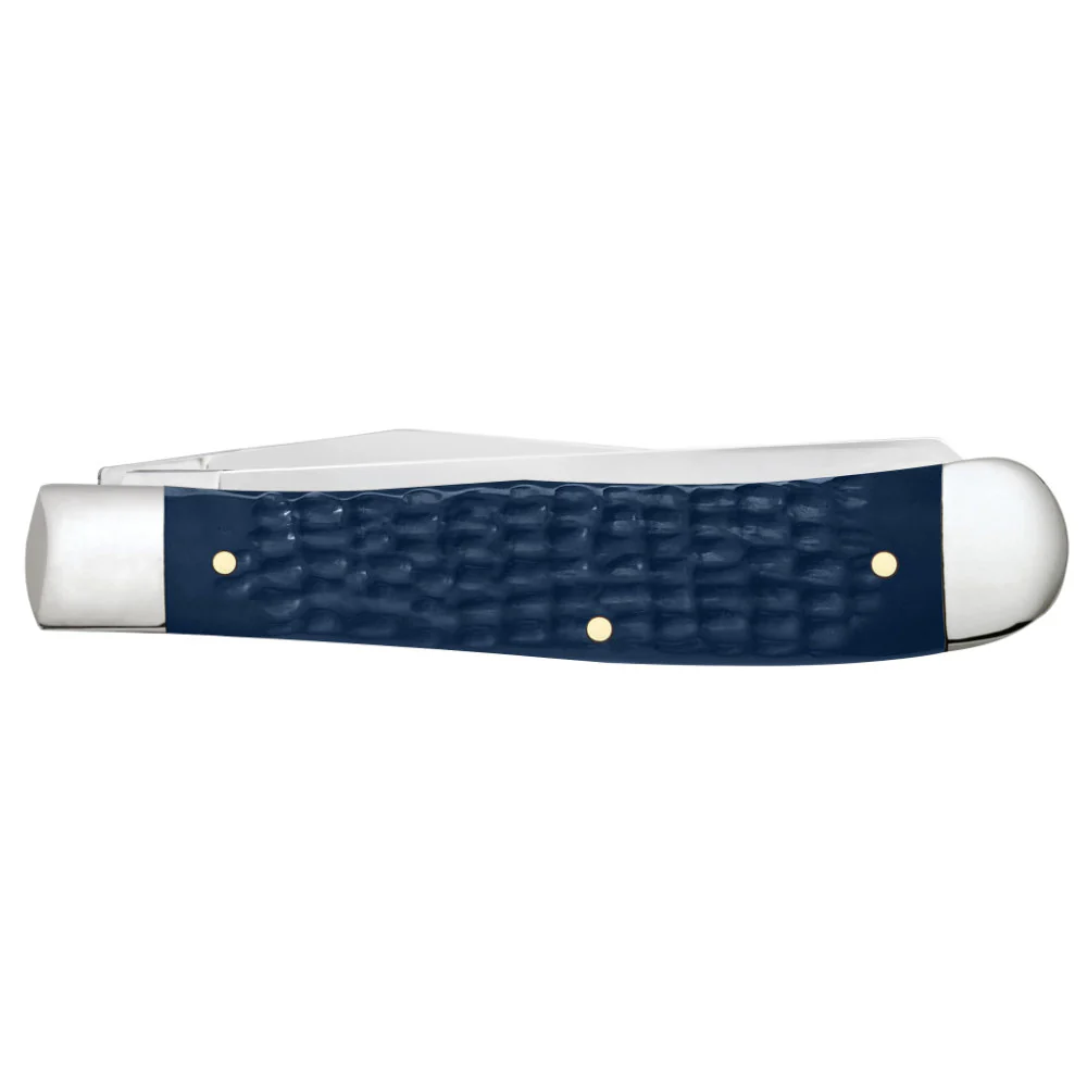 Case US Marine Corps Trapper Jigged Navy Blue Pocket Knife - Image 3