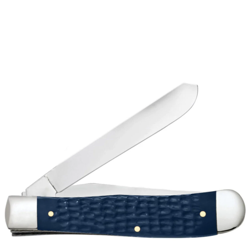 Case US Marine Corps Trapper Jigged Navy Blue Pocket Knife - Image 6