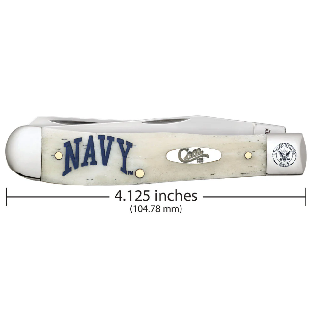 Case US Navy Trapper Natural Bone Pocket Knife - Image 3