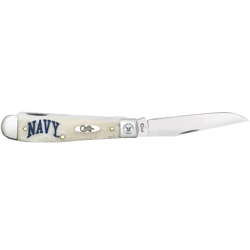Case US Navy Trapper Natural Bone Pocket Knife - Image 4